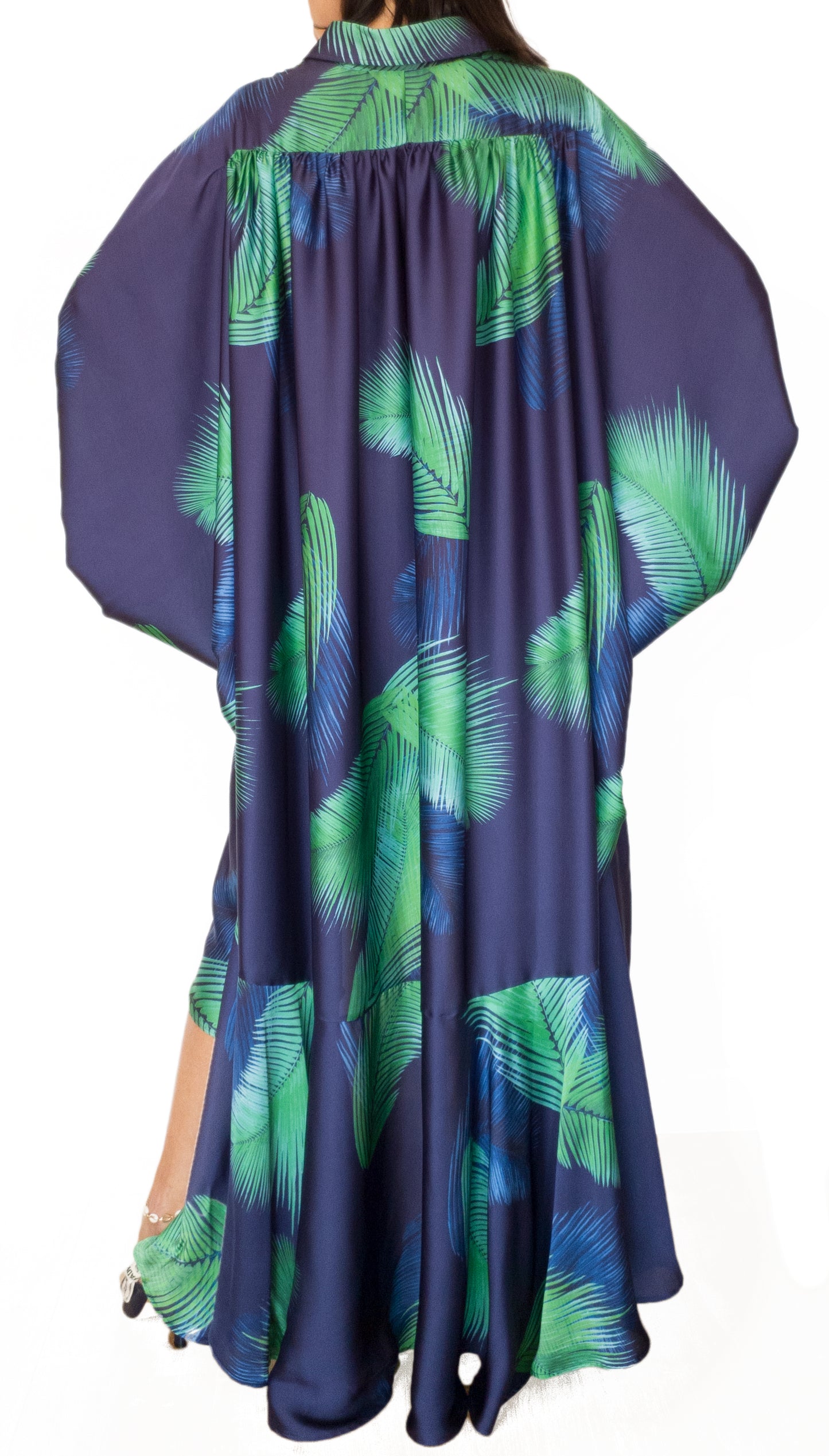 Floral-print silk-satin maxi dress