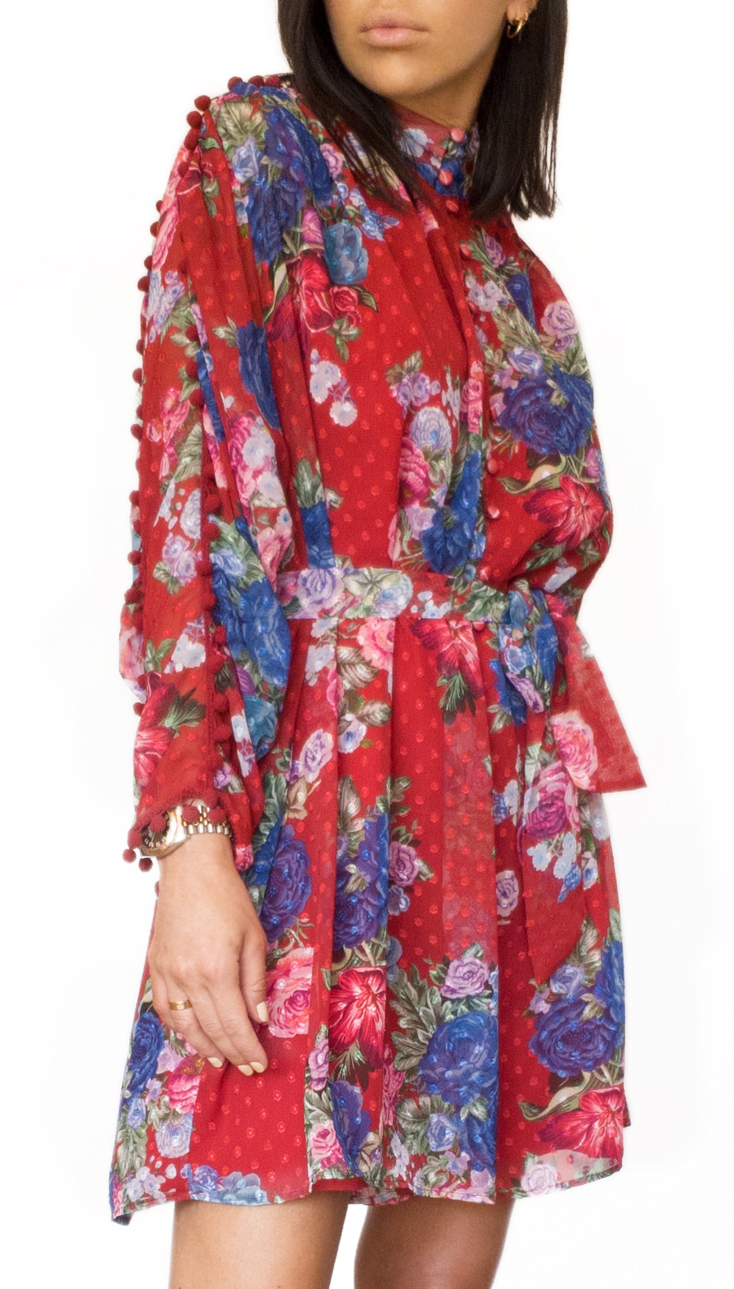 Red Chiffon Jumpsuit