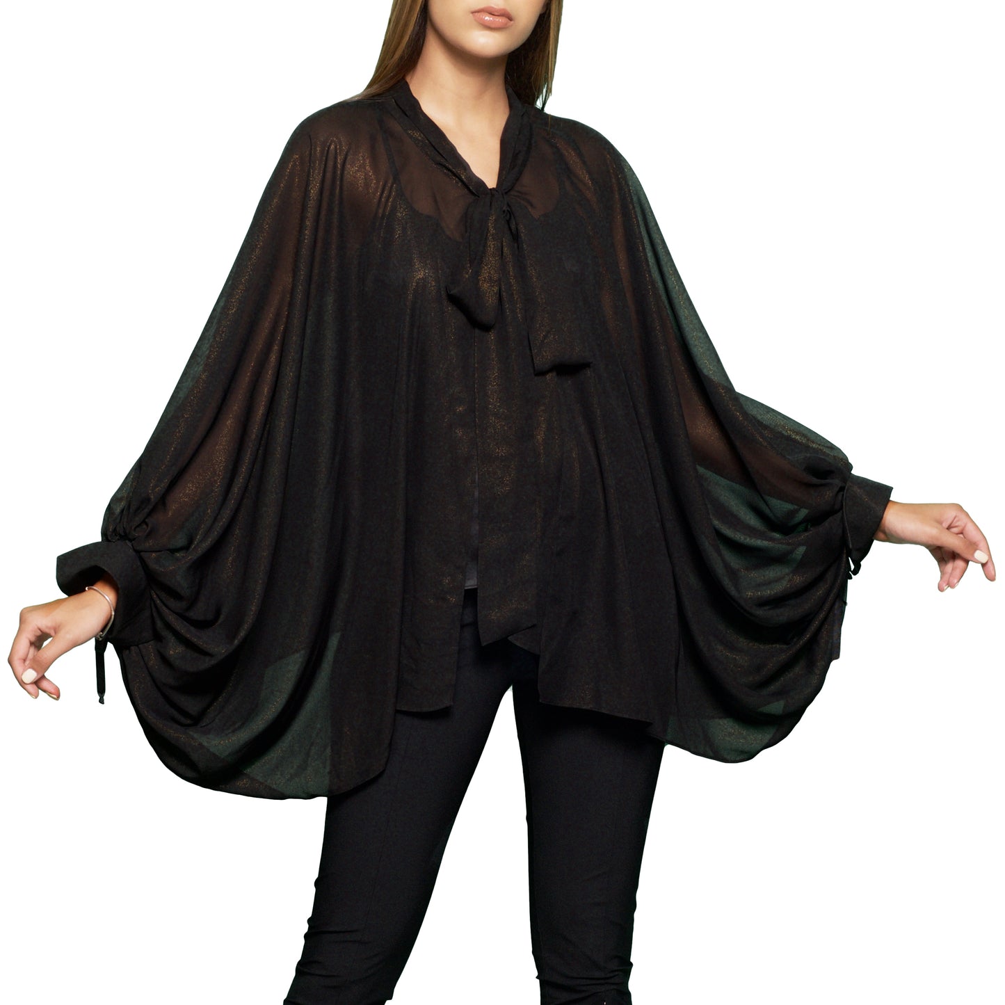 Trow Over Chiffon Top Red
