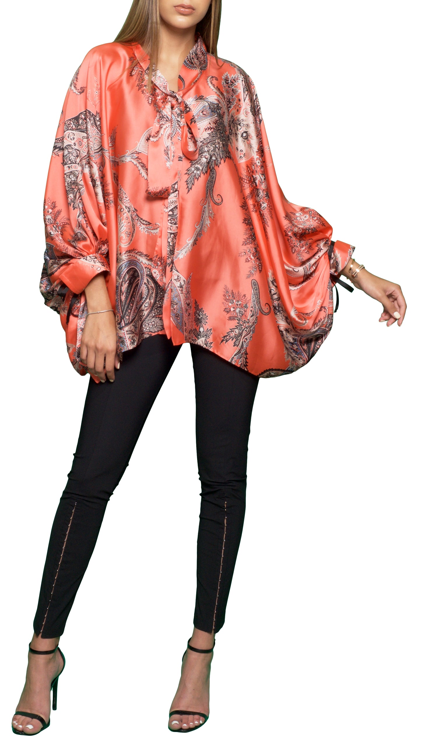 Trow Over Satin-Print Top