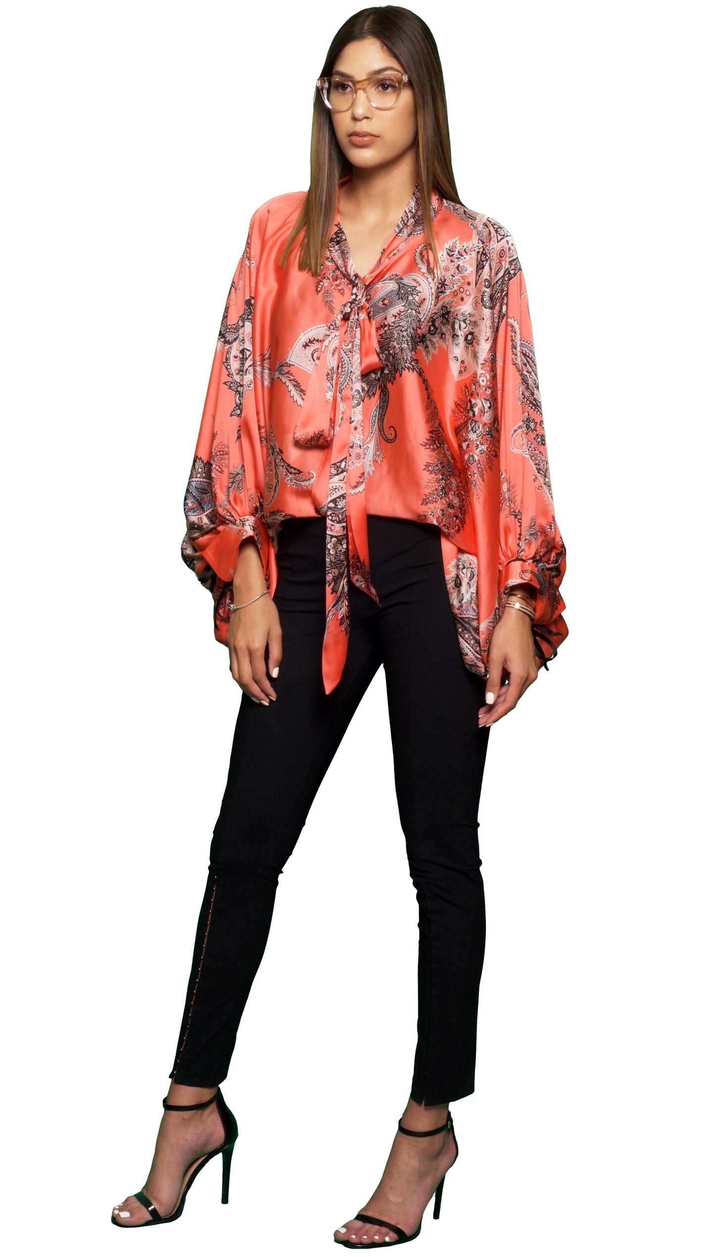 Trow Over Satin-Print Top