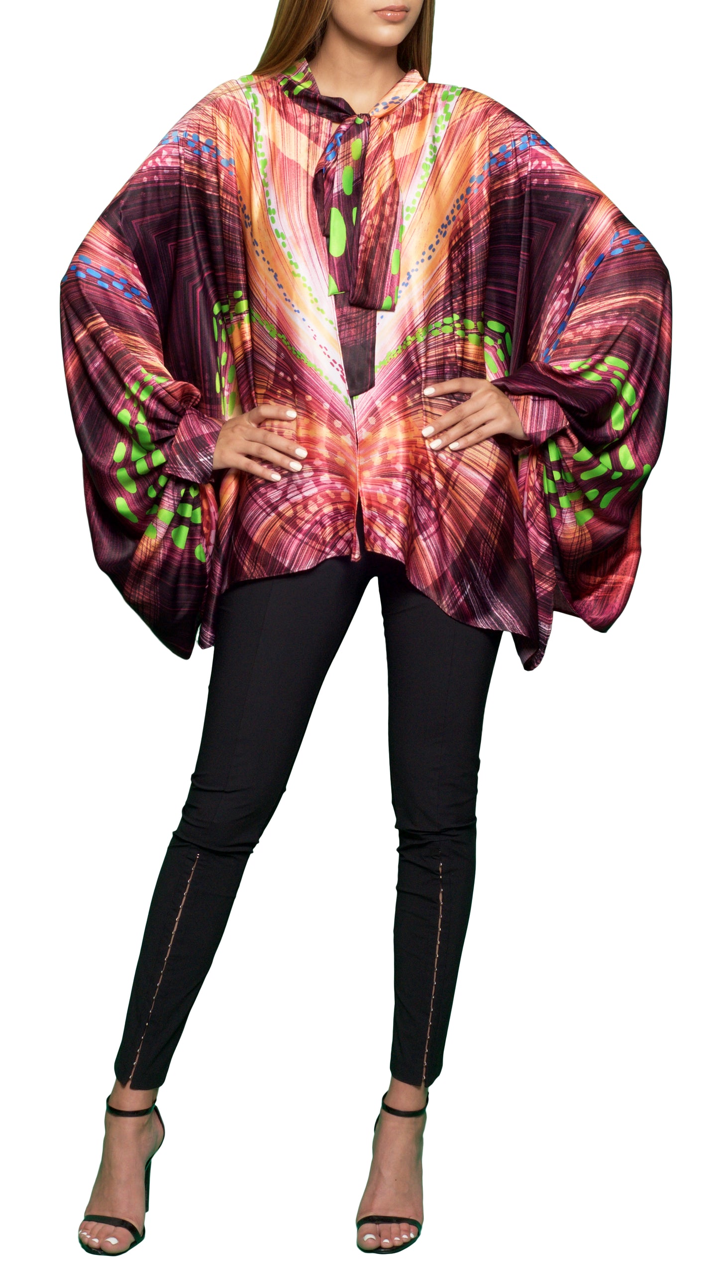 Trow Over Satin-Print Top