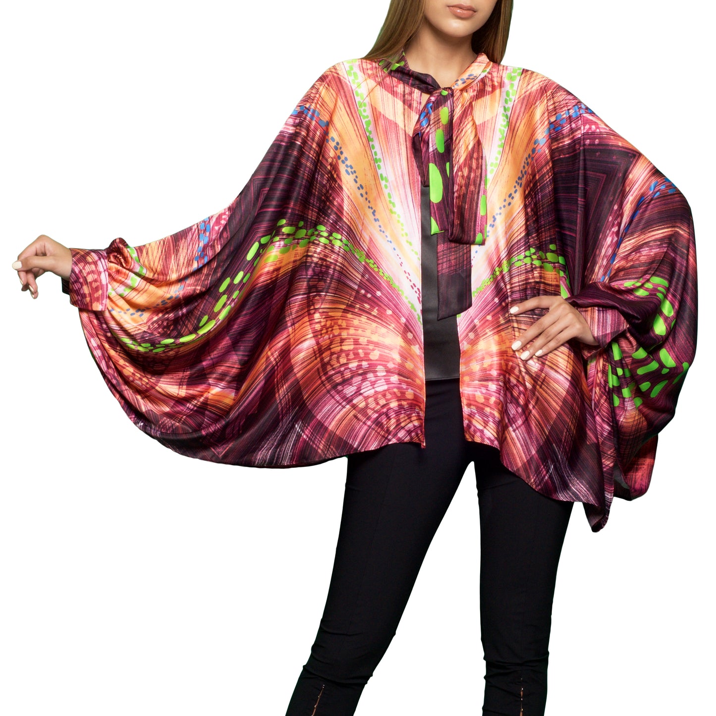 Trow Over Satin-Print Top