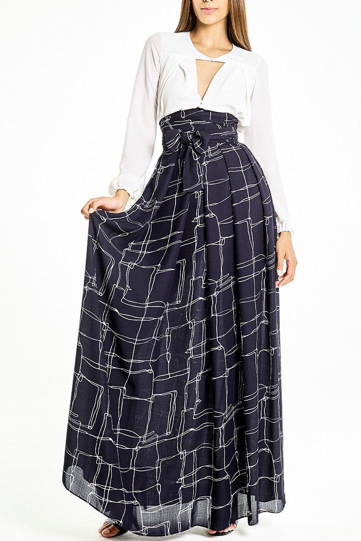 High-Waisted Long Skirt